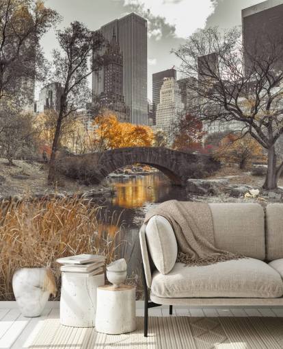 Water Stream at Central Park Wall Mural