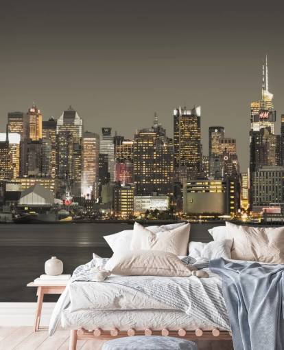 New York Skyskraper Lys Bakgrunn