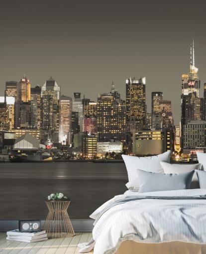 New York skyskrapa lampor Bakgrund