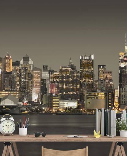 Papel de parede de luzes arranha-céus de Nova York Papel de parede de luzes arranha-céus de Nova York