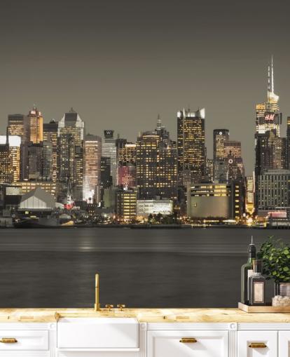 New York Skyskraber Lights Baggrund