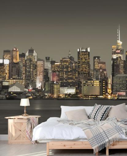 New York Skyskraber Lights Baggrund New York Skyskraber Lights Baggrund