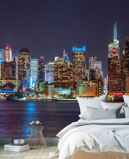 Mural de parede de luzes brilhantes de Nova York