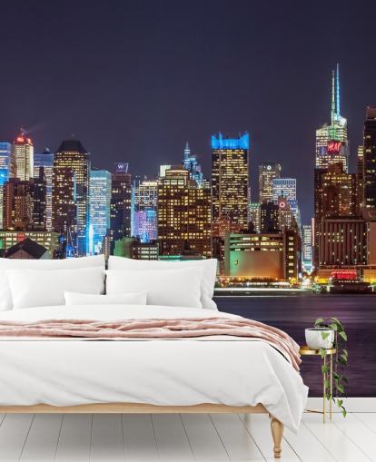 New York lyse lys vægmaleri