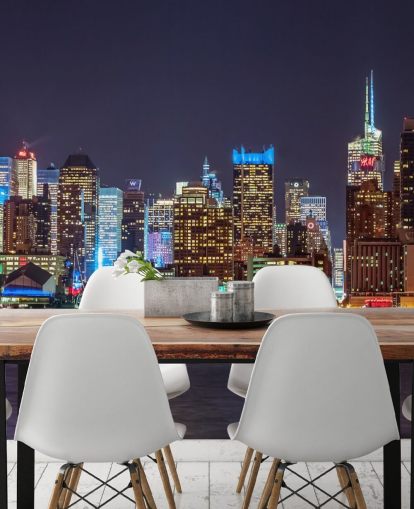 Decorazione murale con luci luminose di New York