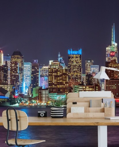 New York Bright Lights Wall Mural