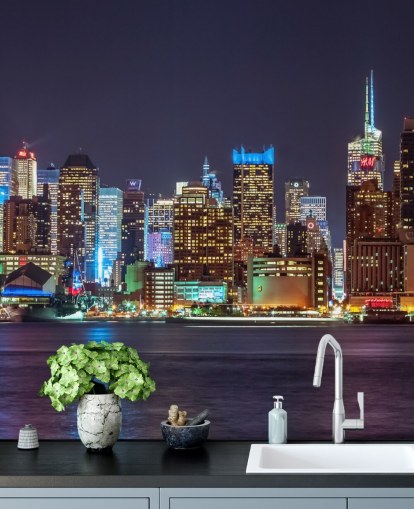 Mural de parede de luzes brilhantes de Nova York
