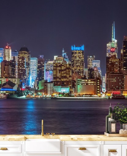 New York Bright Lights Wall Mural