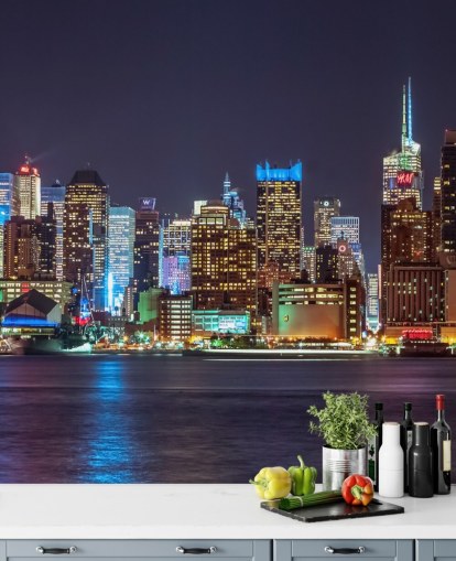 Decorazione murale con luci luminose di New York