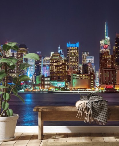 New York Bright Lights Wall Mural