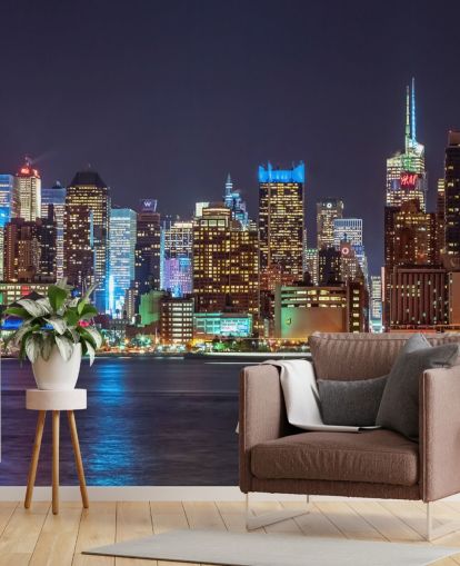 New York Bright Lights Wall Mural