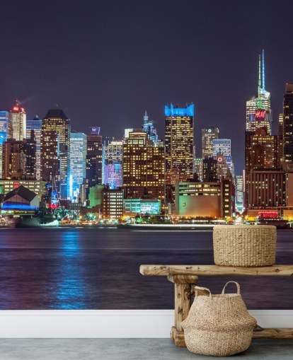 Decorazione murale con luci luminose di New York