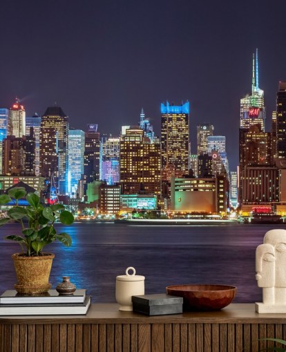 Decorazione murale con luci luminose di New York