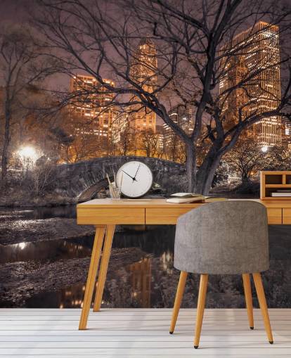 Central Park Stone Bridge Behang