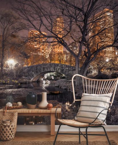 Carta da parati Central Park Stone Bridge