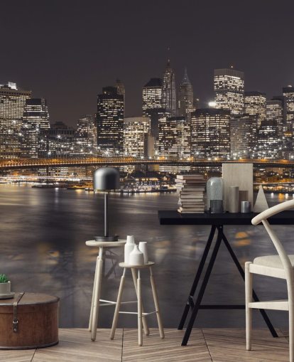 Mural de pared atmosférica puente de Brooklyn