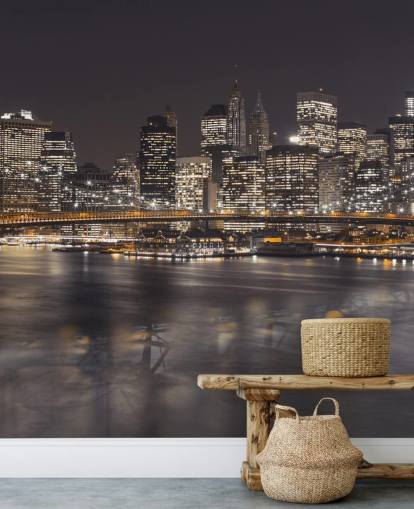 Brooklyn Bridge atmosferische muurschildering Brooklyn Bridge atmosferische muurschildering