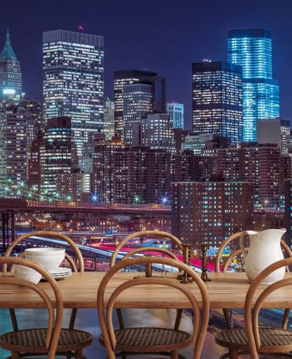 Strip lights on streets of Manhattan Wallpaper Strip lights on streets of Manhattan Wallpaper