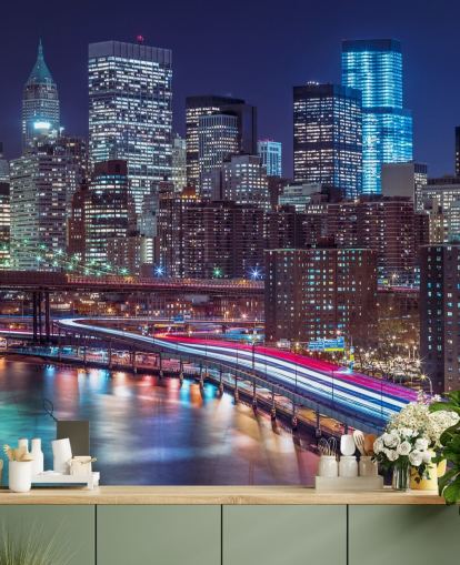 Strip valot kaduilla Manhattan Taustakuva