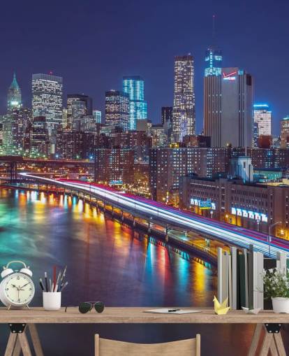 Decorazione murale con luci luminose Manhattan by East River