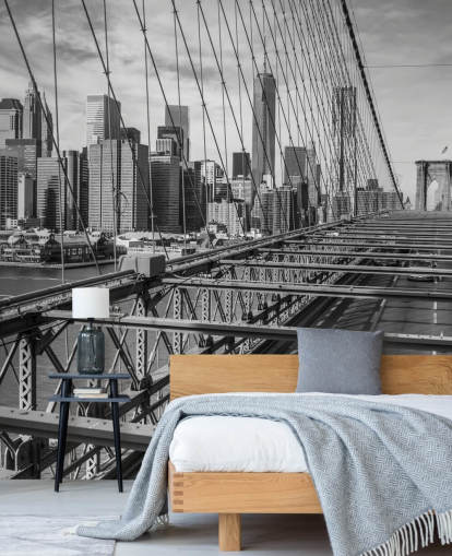 Daylight on Brooklyn Bridge Colour Splash Wallpaper