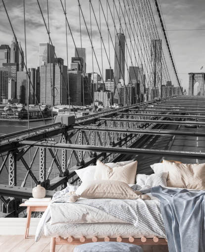 Daylight on Brooklyn Bridge Colour Splash Wallpaper