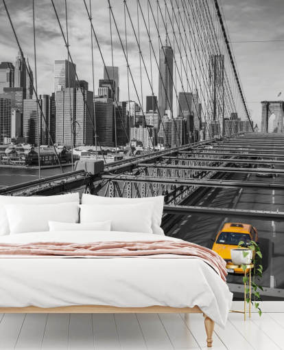 Dagslys på Brooklyn Bridge Farge Splash Bakgrunn