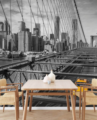 Daylight on Brooklyn Bridge Colour Splash Wallpaper