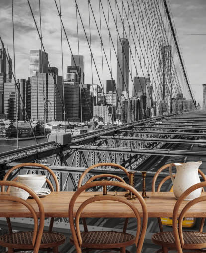 Luz do dia na Brooklyn Bridge Color Splash Wallpaper