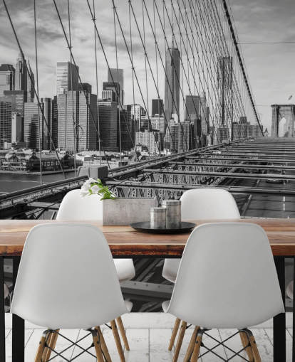 Daylight on Brooklyn Bridge Colour Splash Wallpaper