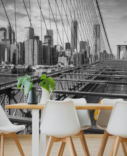 Daylight on Brooklyn Bridge Colour Splash Wallpaper