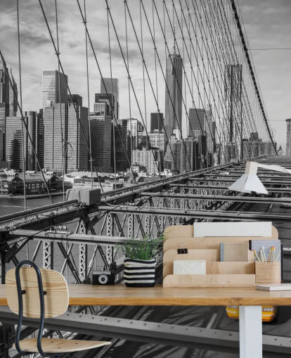 Luz do dia na Brooklyn Bridge Color Splash Wallpaper