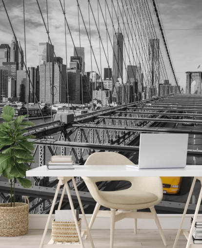 Daylight on Brooklyn Bridge Colour Splash Wallpaper