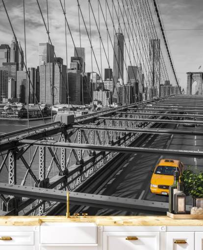 Luz do dia na Brooklyn Bridge Color Splash Wallpaper
