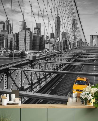 Tageslicht auf Brooklyn Bridge Farbspritzer Tapete