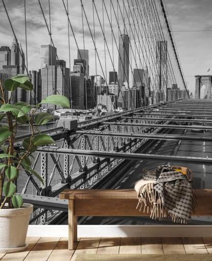 Daylight on Brooklyn Bridge Colour Splash Wallpaper