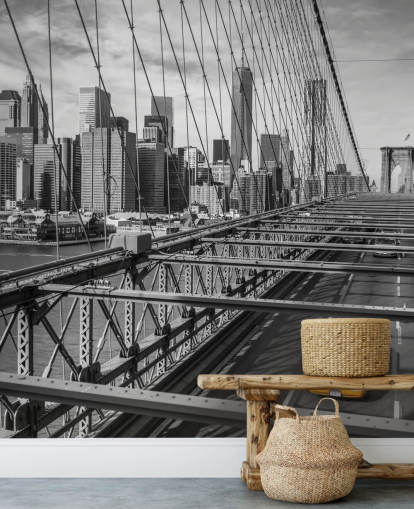 Daylight on Brooklyn Bridge Colour Splash Wallpaper