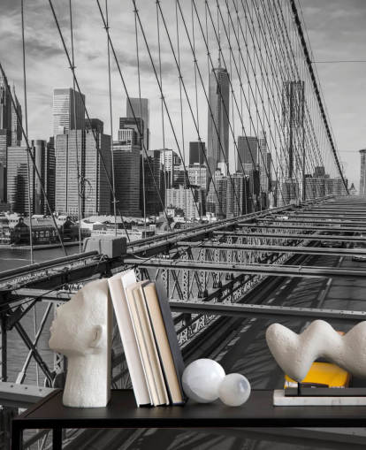 Papel pintado con salpicaduras de color de puente de Brooklyn