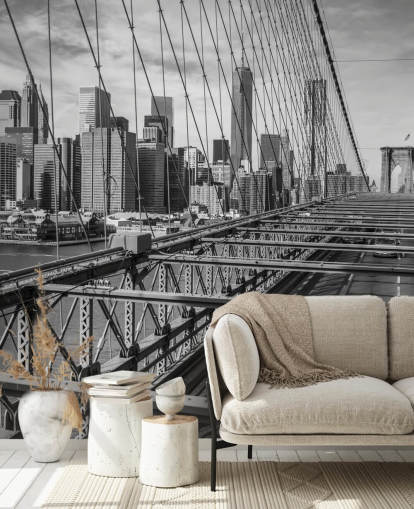 Daylight on Brooklyn Bridge Colour Splash Wallpaper