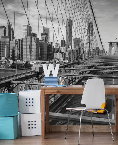 Dagsljus på Brooklyn Bridge färg Splash Bakgrund