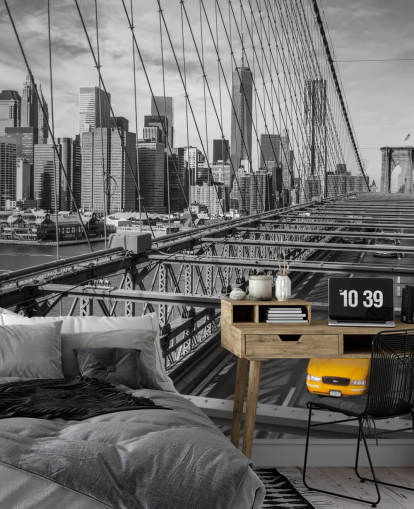 Tageslicht auf Brooklyn Bridge Farbspritzer Tapete