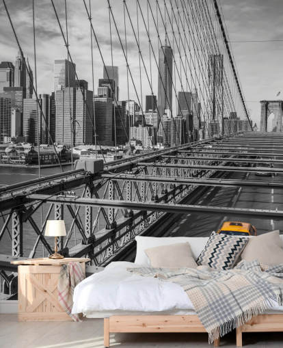 Dagslys på Brooklyn Bridge Farge Splash Bakgrunn
