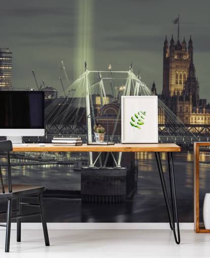 Lyse lys på London Eye Bakgrunn