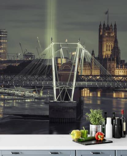 Luzes brilhantes no papel de parede London Eye