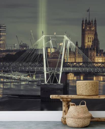 Carta da parati con luci brillanti al London Eye