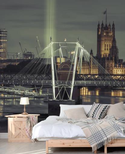 Luzes brilhantes no papel de parede London Eye