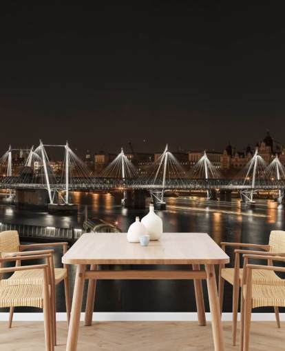 Decorazione murale con luci notturne su Londra Decorazione murale con luci notturne su Londra