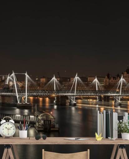Night Lights over London Wall Mural