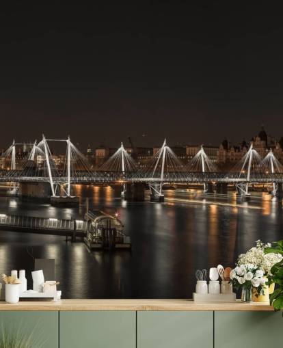 Decorazione murale con luci notturne su Londra