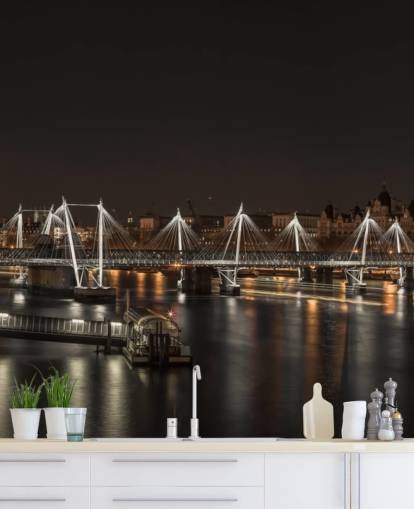 Decorazione murale con luci notturne su Londra